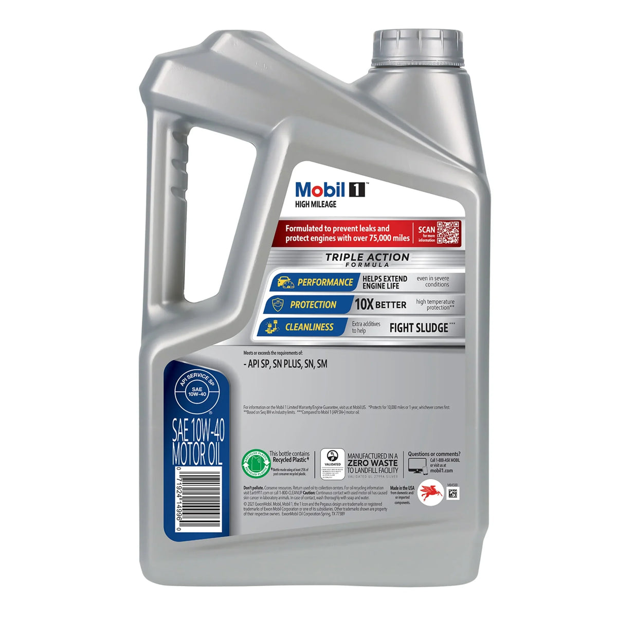 2026 NEW Mobil 1 High Mileage Full Synthetic Motor Oil 10W-40, 5 Quart (Pack of 3)