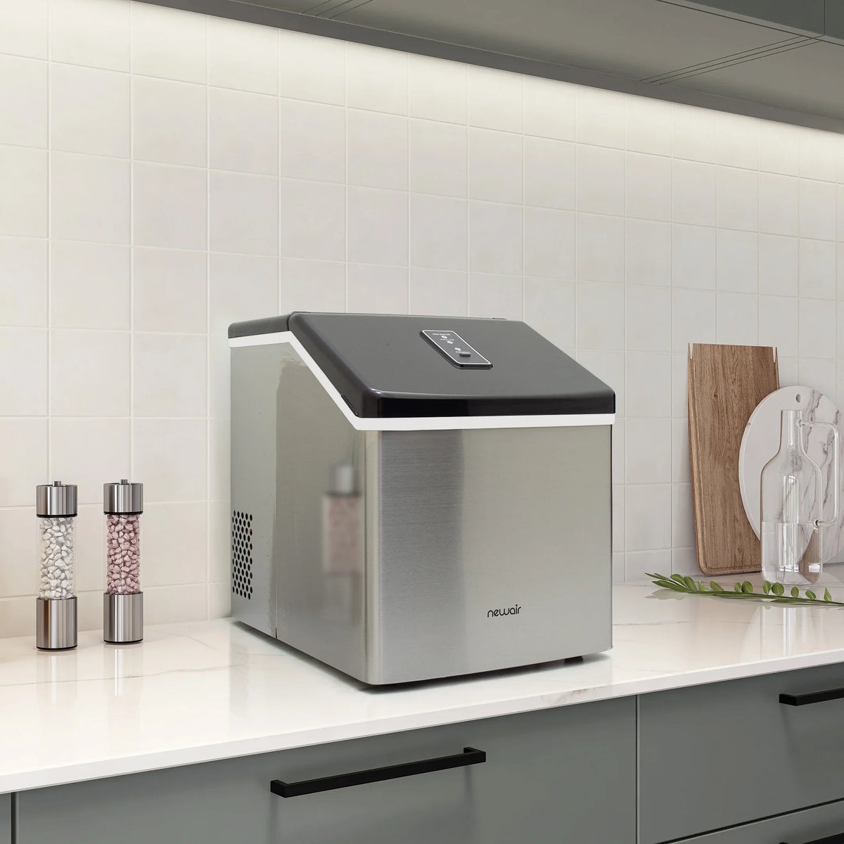 2026 NEW Newair Portable Countertop 40lb Clear Ice Maker Machine, Stainless Steel