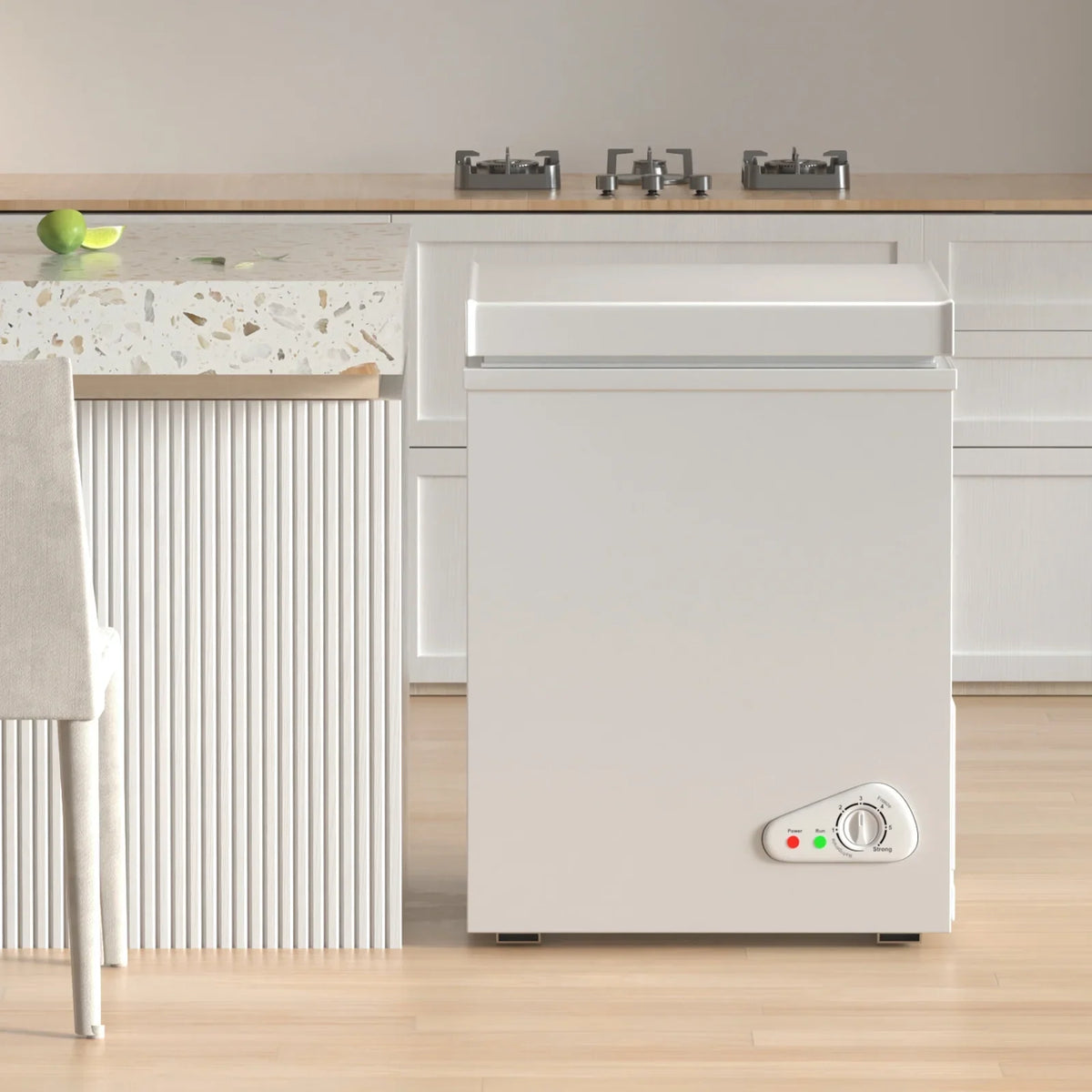 2026 NEW TABU Chest Freezer, 7.0 Cu Ft Deep Freezer with Adjustable Temperature, Compact Freezer with Top Open Door (White)