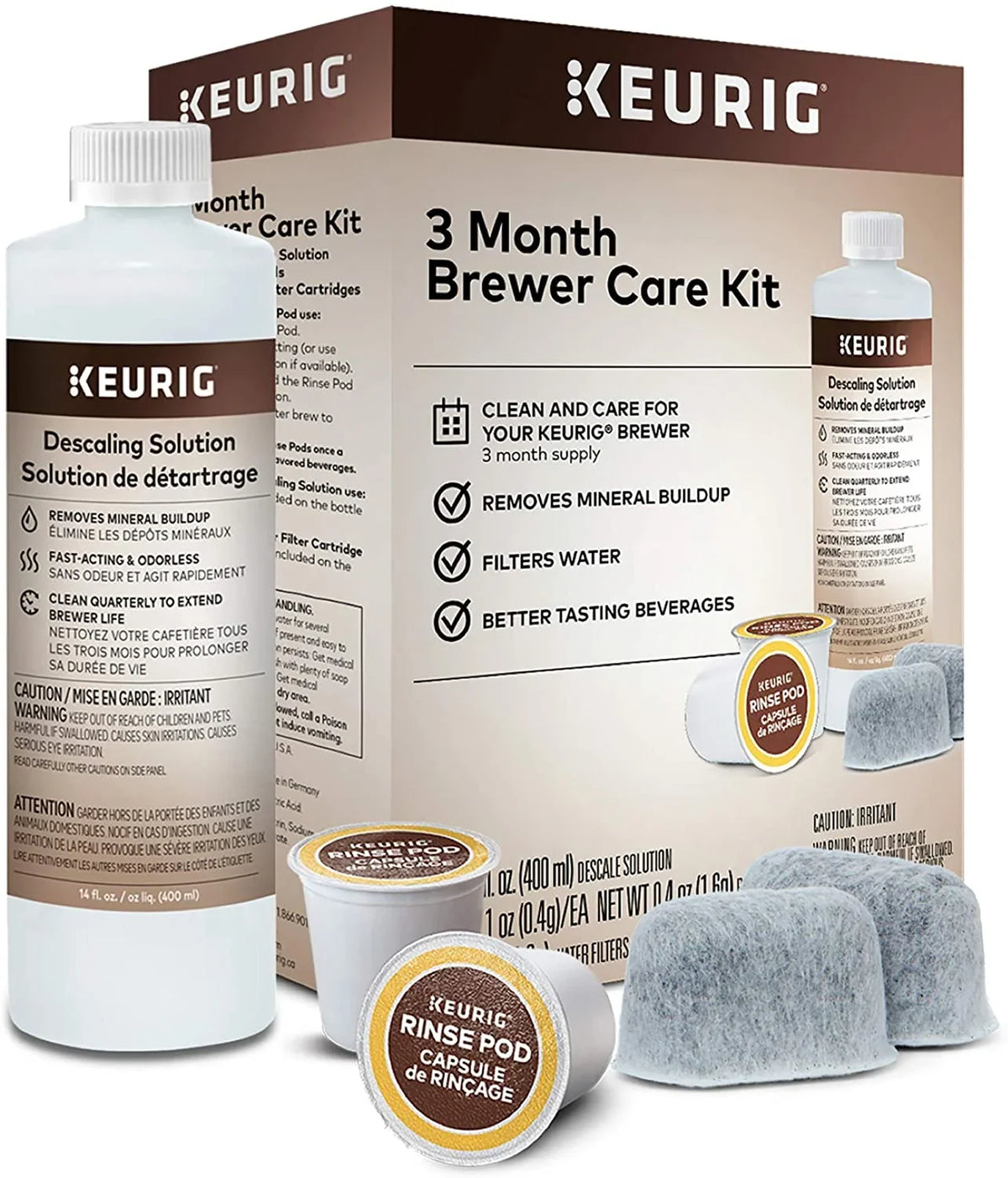 2026 NEW Keurig K-Elite Coffee Maker, Single Serve K-Cup Pod Coffee Brewer, With Iced Coffee Capability & 3-Month Brewer Maintenance Kit Includes Descaling Solution, Water Filter Cartridges & Rinse Pods