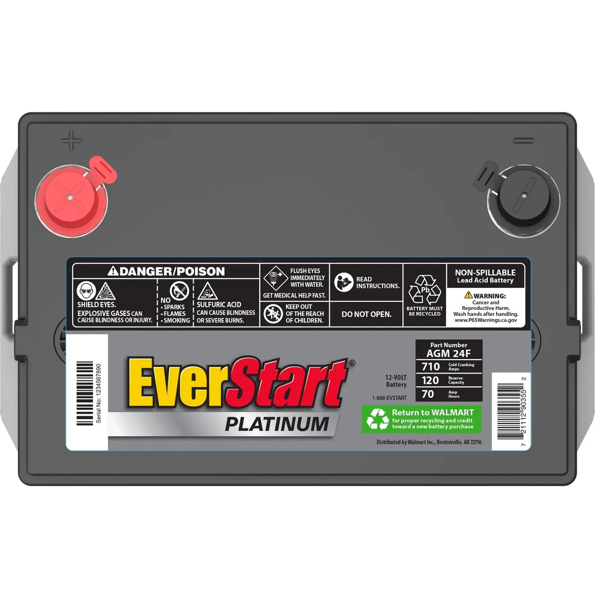 2026 NEW EverStart Platinum BOXED AGM Automotive Battery, Group Size 24F 12 Volt, 710 CCA