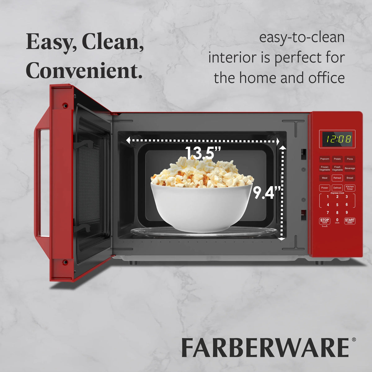 2026 NEW Farberware 1.1 Cu. Ft. 1000-Watt Compact Microwave Oven, Black