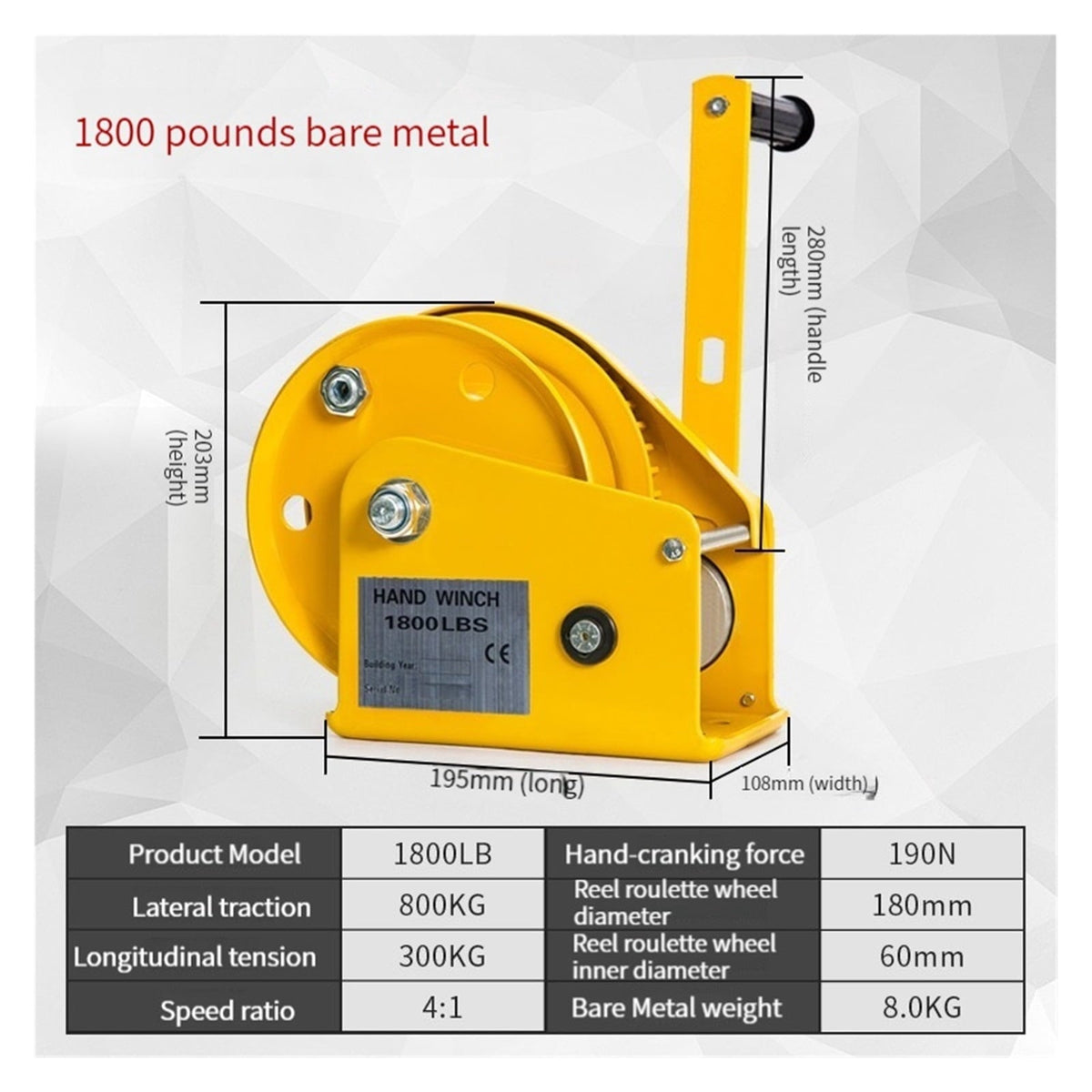 2026 NEW Small Winch Tractor,2600 LBS Portable Hand Crank Two-way Self-locking Manual Winch Household Small Winch Tractor ,Powerful Pulling Performance