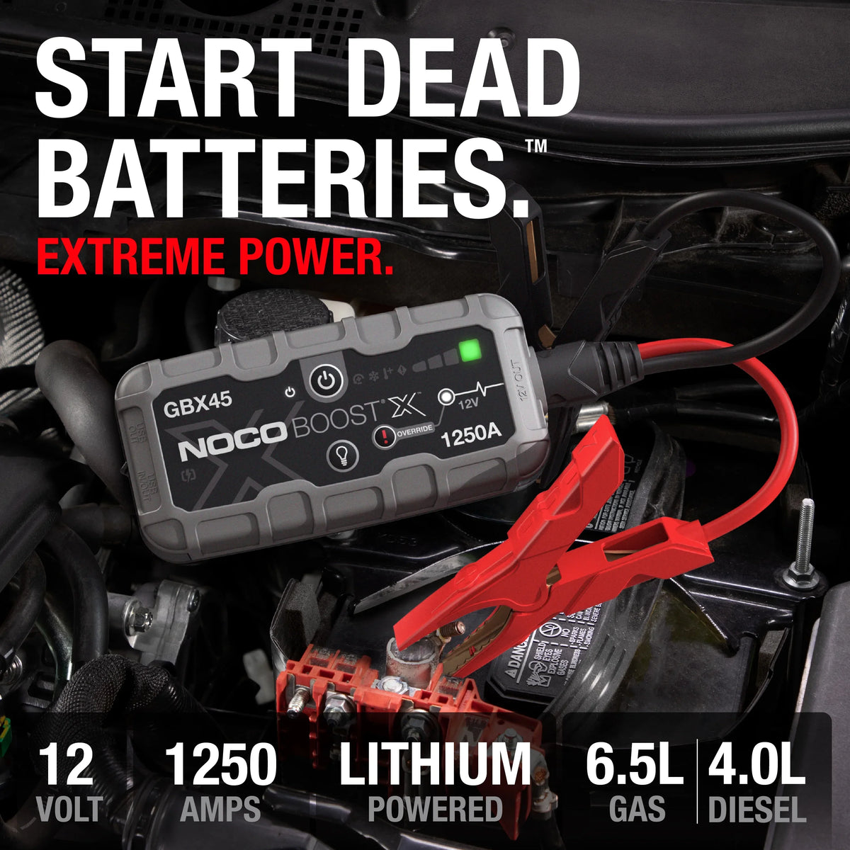 2026 NEW NOCO Boost X GBX45: 1250A 12V UltraSafe Portable Lithium Jump Starter