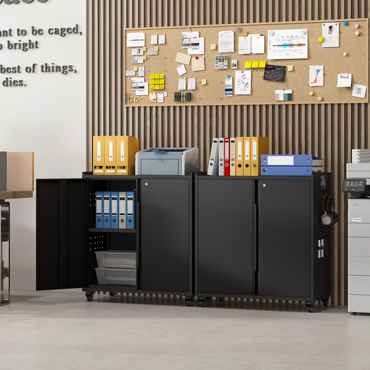 2026 NEW Metal Storage Cabinet with Wheels,Rolling Tool Cabinet with Doors and Adjustable Shelves,Heavy Duty Garage Storage Cabinet