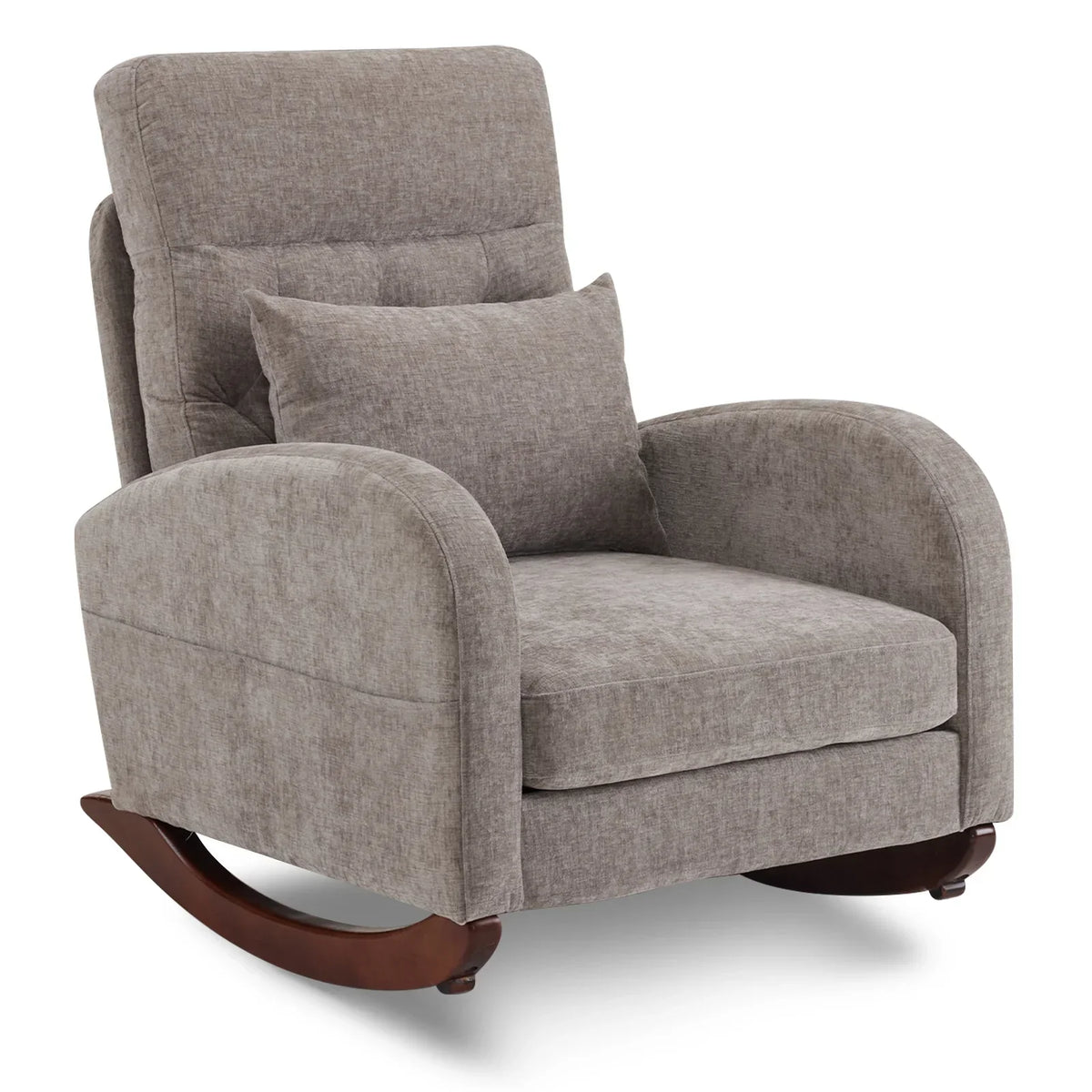 2026 NEW Ktaxon Rocking Accent Chair Glider Reading Chair Comfy Teddy Velvet Upholstered Single Sofa Rocker for Living Room, Nursery, Bedroom Beige