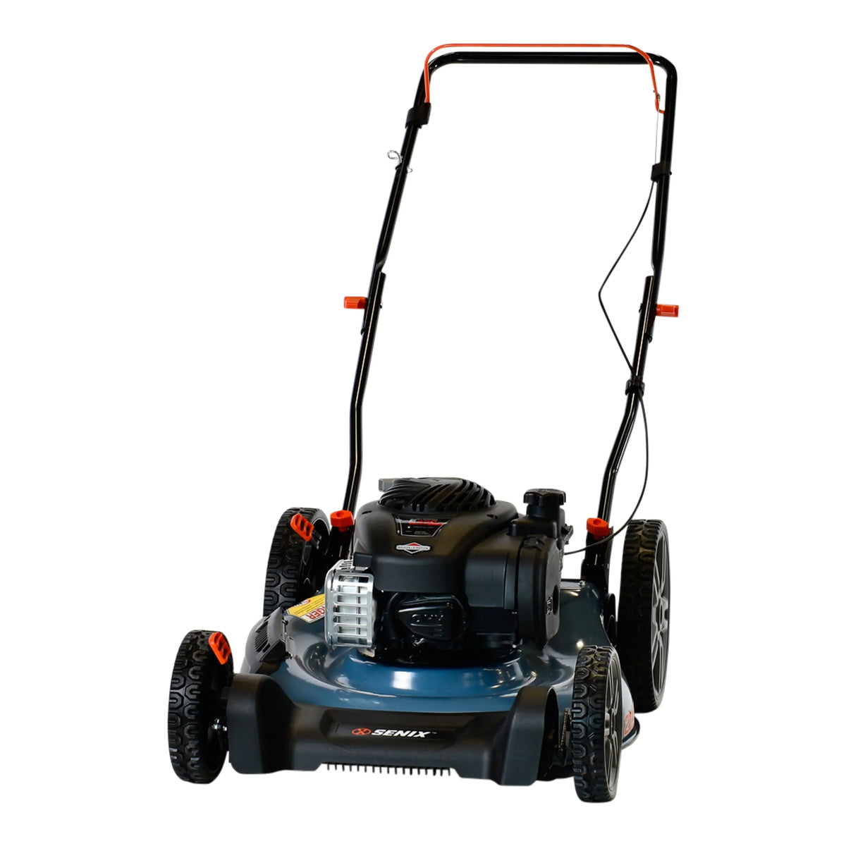2026 NEW SENIX Gas Lawn Mower, 21-Inch, 125 cc 4-Cycle Briggs & Stratton Engine, 2-In-1 Push Lawnmower, 6-Position Height Adjustment with 11-Inch Rear Wheels, LSPG-M4, Blue