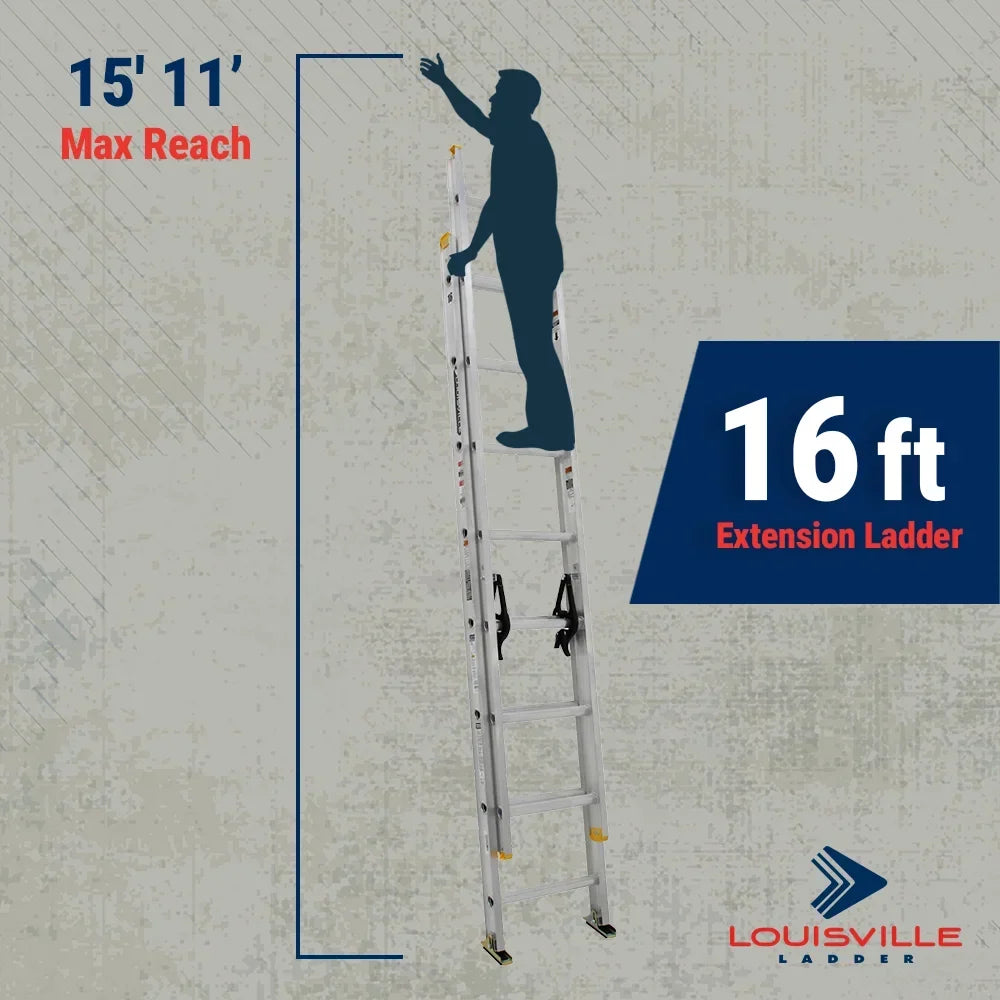 2026 NEW Louisville Ladder 16-Foot Aluminum Extension Ladder, 250-Pound Load Capacity, Type I, AE3216