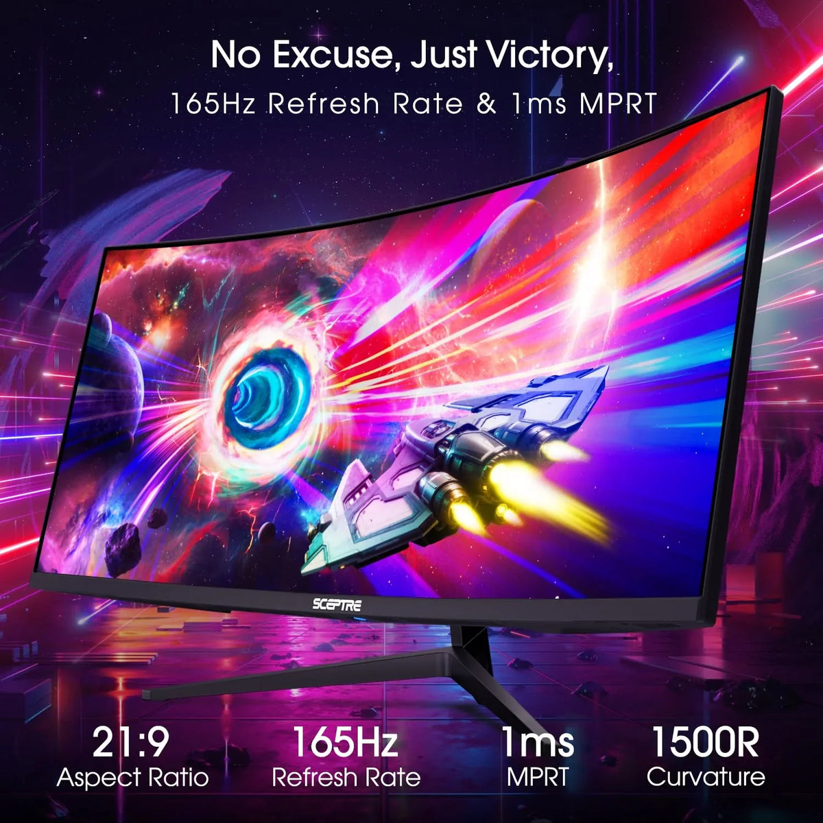 Sceptre 34 Inch 165Hz Curved Ultrawide WQHD Monitor sgtnighsdesigns