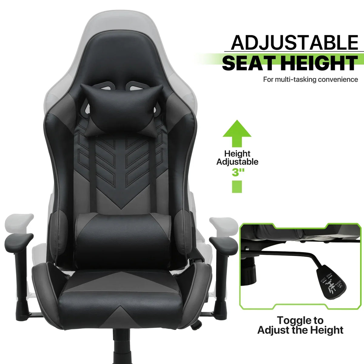 2026 NEW Magshion Ergonomic Gaming Chair, Comfortable Gaming Chair, Computer Chair Leather Desk Chair Adjustable Swivel Gaming Office Chair, Blue