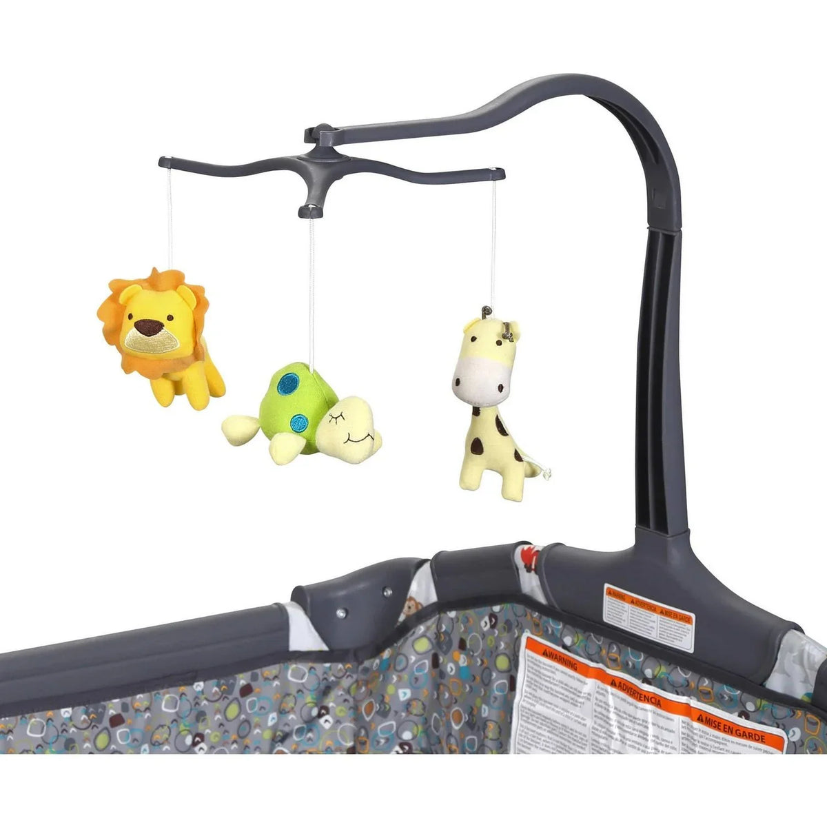 2026 NEW Baby Trend Nursery Center Playard with Toy Mobile. Tanzania Grey