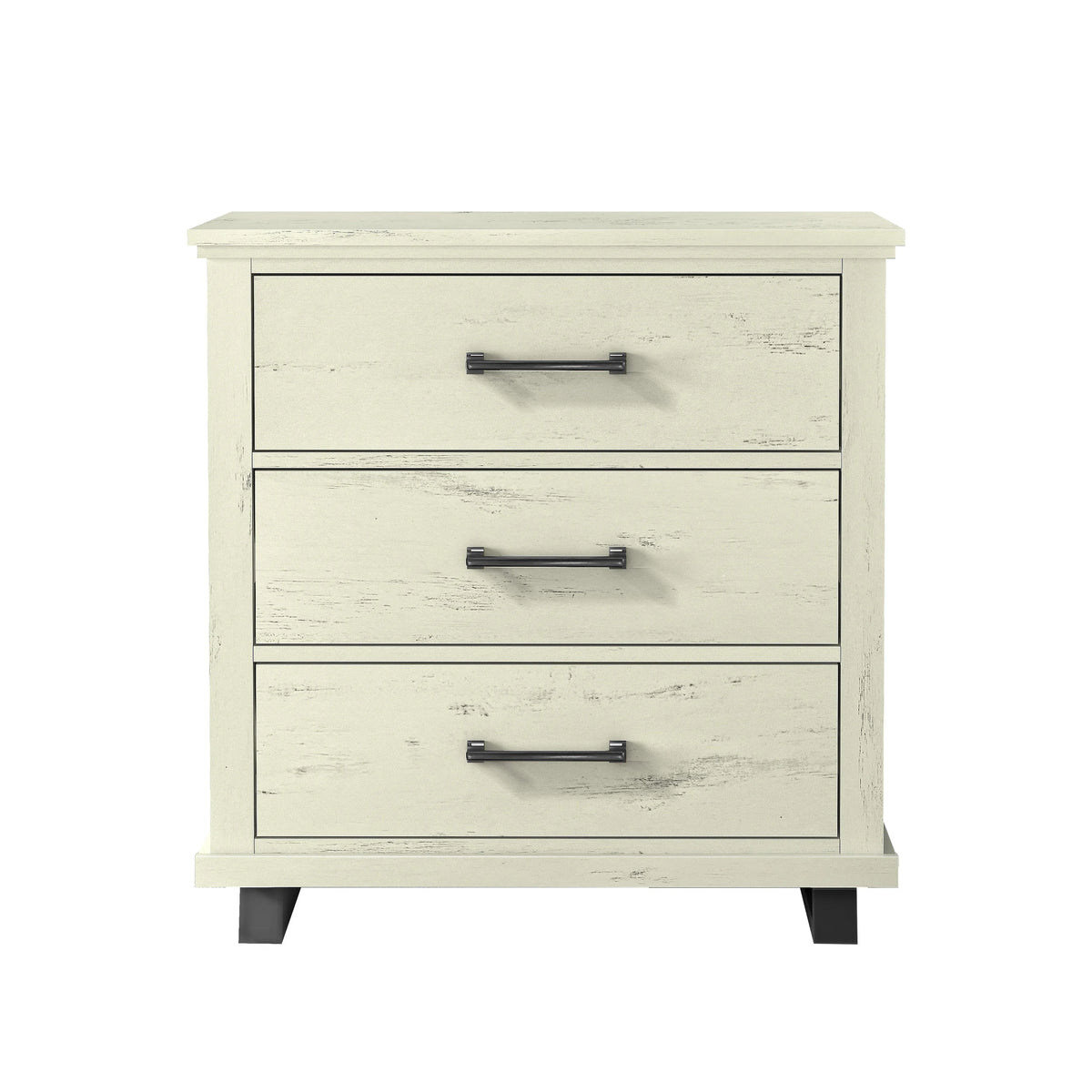 2026 NEW FESTIVO 32 inch Wide 3-Drawer Bedroom Nightstand with Elevated Metal Legs - Beige