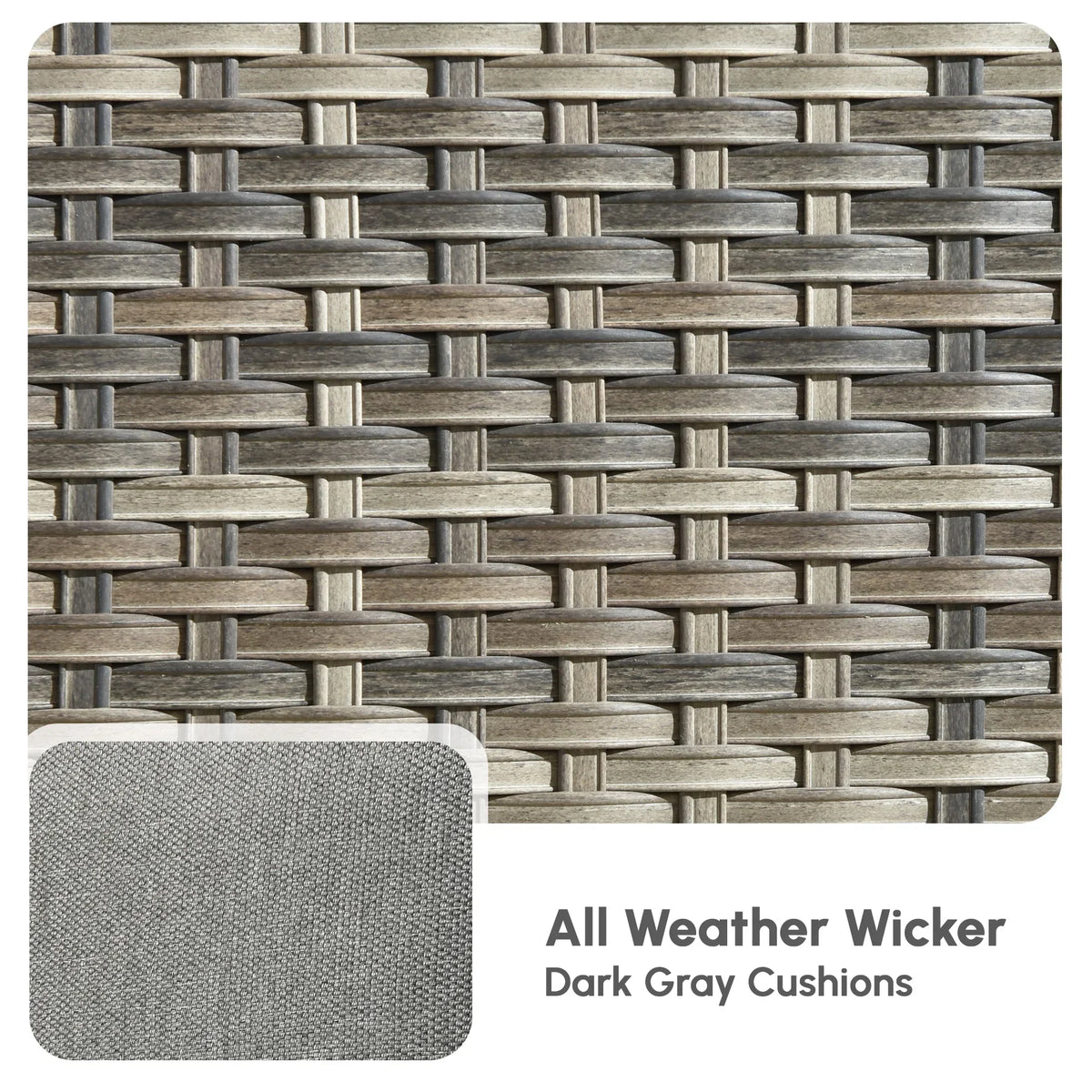 2026 NEW Ovios 5 Pieces Outdoor Patio Furniture Set High Back All Weather Wicker Conversation Set with Swivel Chairs & Coffee Table, Dark Gray