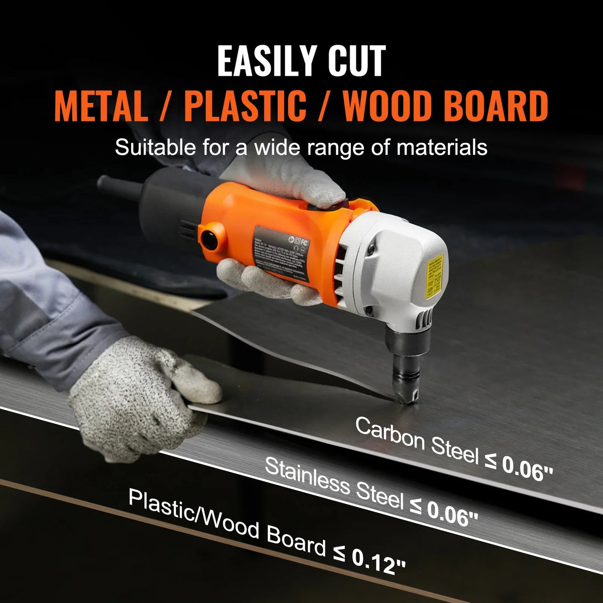 2026 NEW KFFKFF Sheet Metal Nibbler, 550W Powerful 2200 RPM High Speed, 360 Degree Rotation Electric Nibbler Metal Cutter