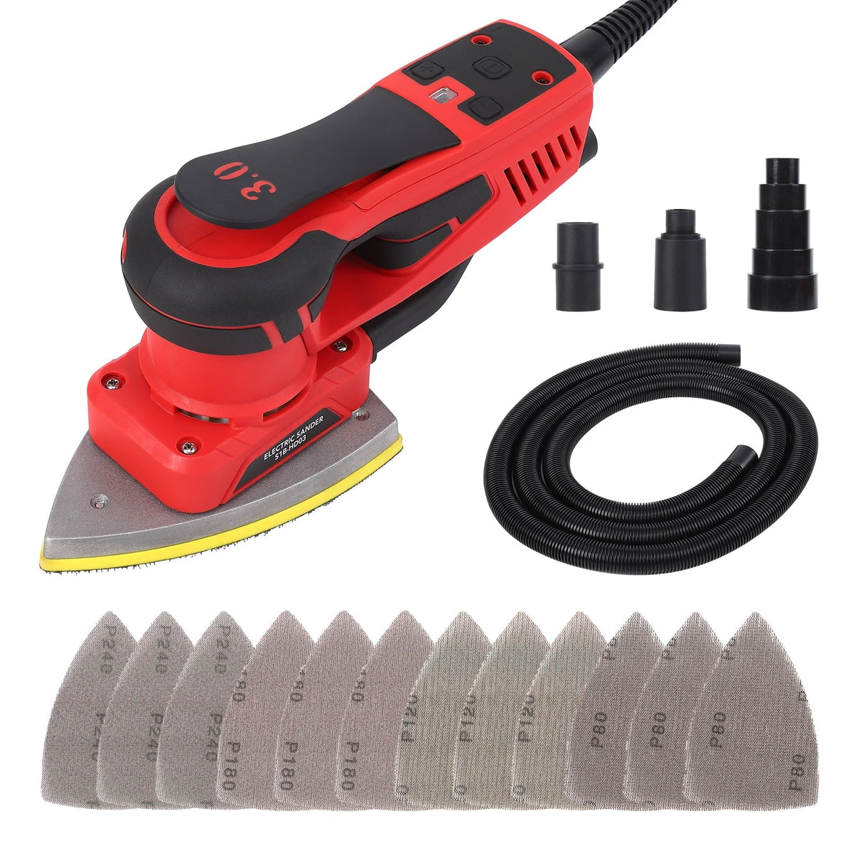 2026 NEW M optimized Electric Detail Sander with 12 Sanding Paper, 350W Brushless Motor Mouse Sander, Powerful & Low Vibration, 10000 RPM, for Wood Working