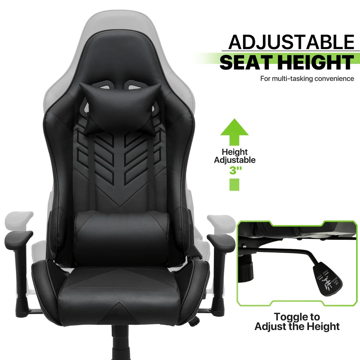 2026 NEW Magshion Ergonomic Gaming Chair, Comfortable Gaming Chair, Computer Chair Leather Desk Chair Adjustable Swivel Gaming Office Chair, Blue
