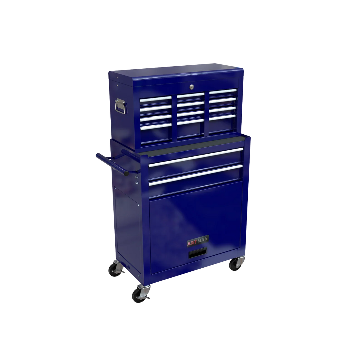 2026 NEW Pouseayar 8-Drawer High Capacity Rolling Tool Chest Storage Cabinet, Blue