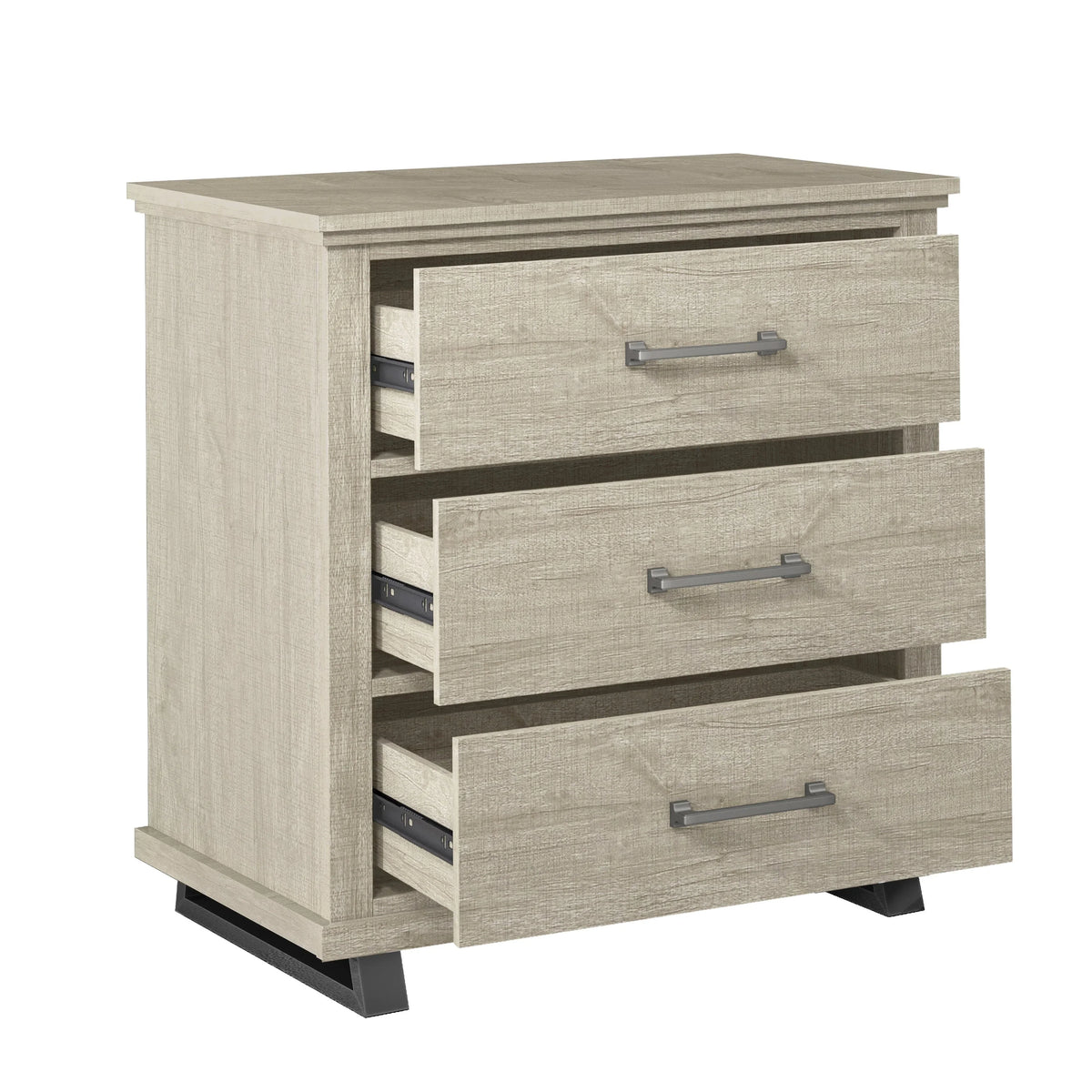 2026 NEW FESTIVO 32 inch Wide 3-Drawer Bedroom Nightstand with Elevated Metal Legs - Beige