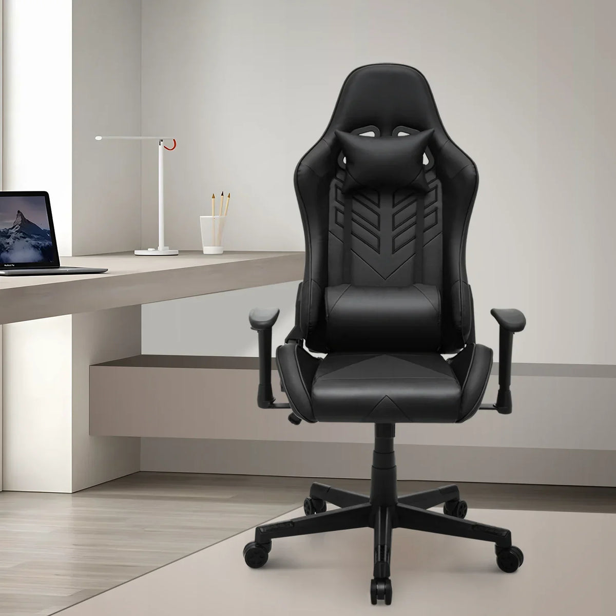 2026 NEW Magshion Ergonomic Gaming Chair, Comfortable Gaming Chair, Computer Chair Leather Desk Chair Adjustable Swivel Gaming Office Chair, Blue