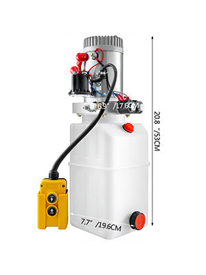 2026 NEW VEVOR 6 Quart Hydraulic Pump Hydraulic Power Unit (Plastic, 6 Quart/Double Action) White