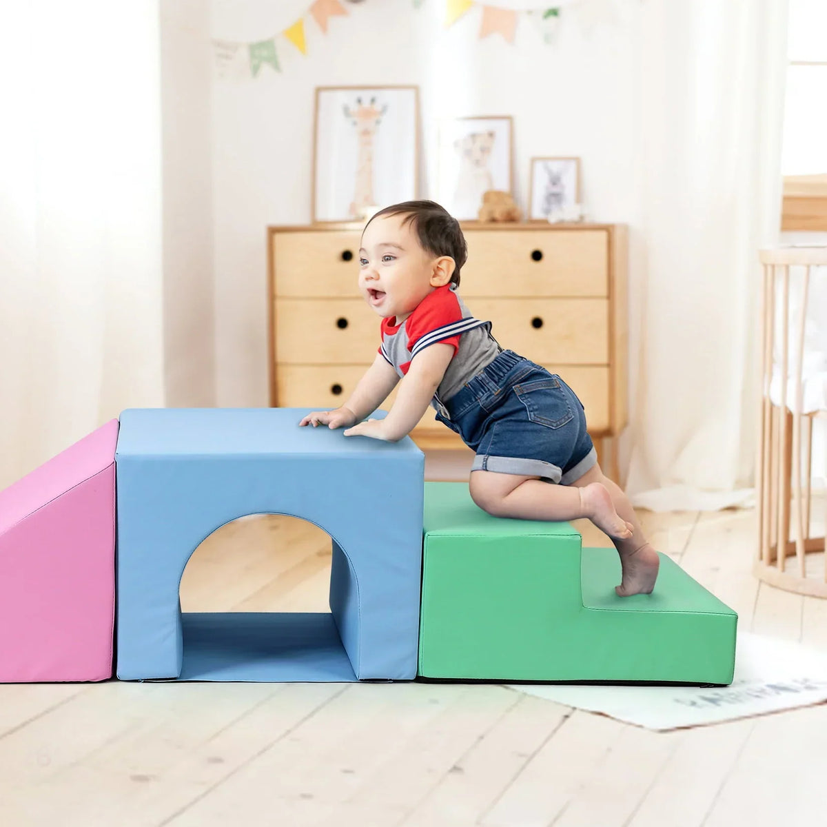 2026 NEW Soft Climbing Indoor Set, Foam Climbing Blocks for Toddlers, Climbing, and Sliding Activity Play Set,4PCS