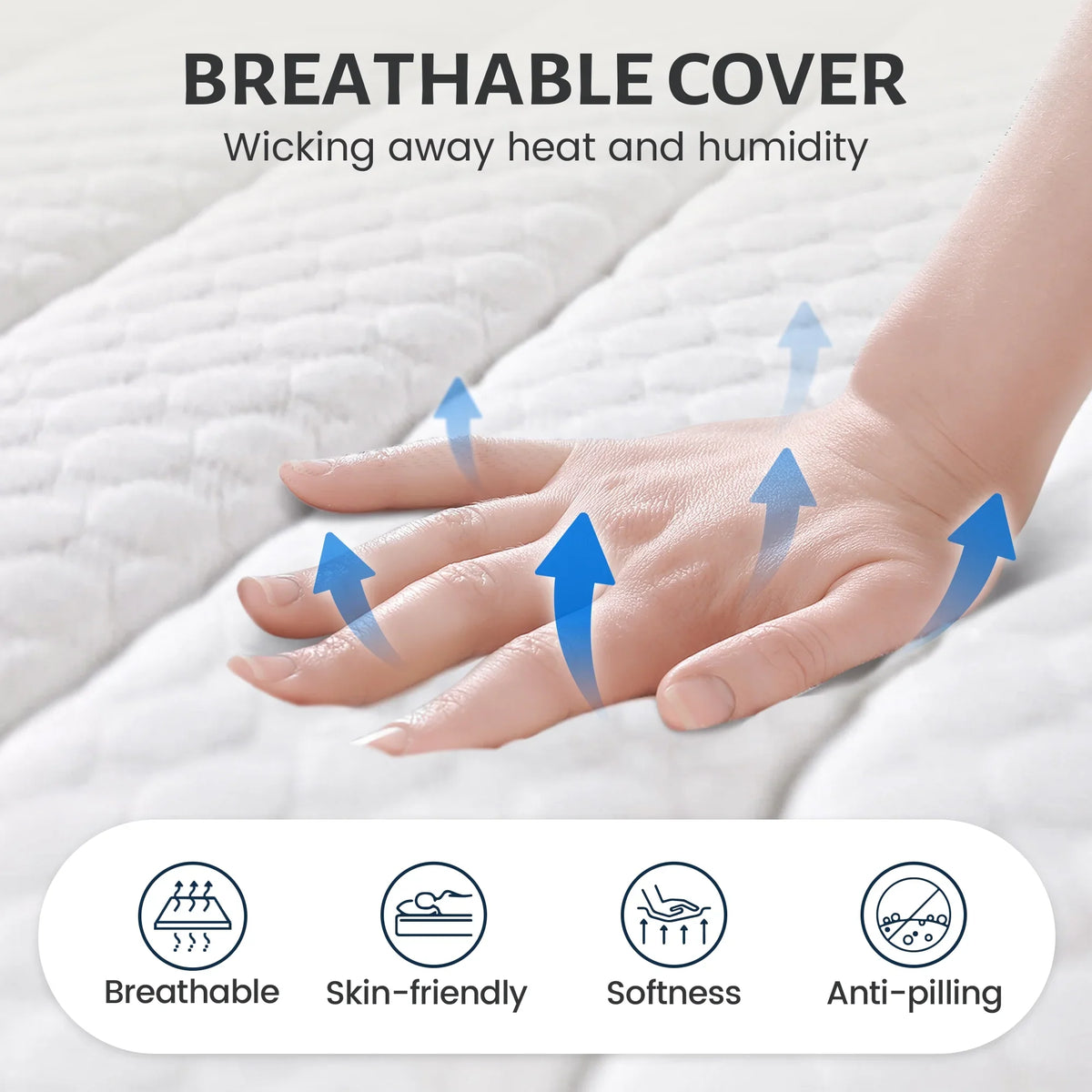 2026 NEW Queen Mattress 10 inch, Hybrid Queen Size Mattress in a Box, Upgrade Innerspring Mattress Queen for Pressure Relief, Medium Firm