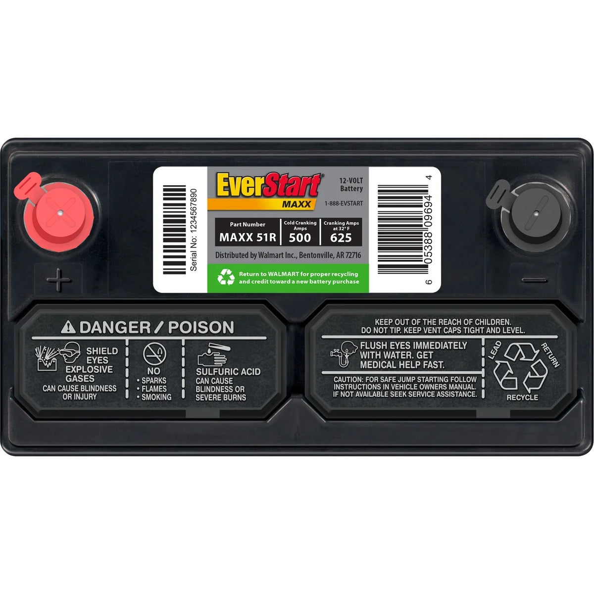 2026 NEW EverStart Maxx Lead Acid Automotive Battery, Group Size 51R 12 Volt, 500 CCA