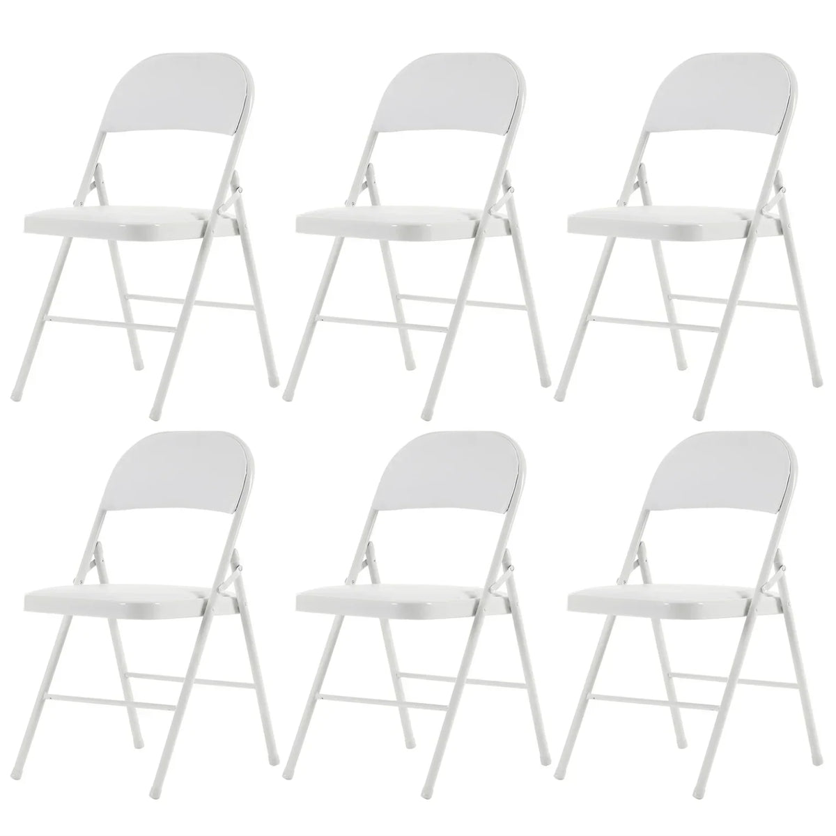 2026 NEW 6 Pack Gray Folding Chairs with Padded Seats, Portable Stackable Foldable Chairs for Indoor & Outdoor, Commercial Seat with Metal Frame for Events Office Wedding Party, 330lbs Capacity