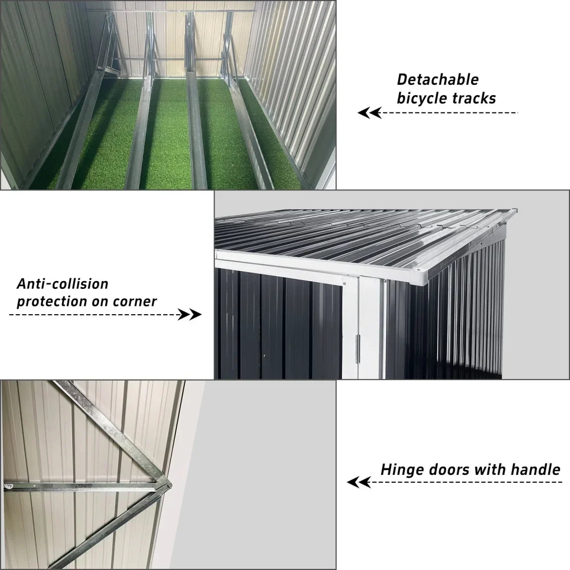 2026 NEW 6.3' x 6.1' Outdoor Storage Shed Clearance, Metal Outdoor Storage Cabinet with Double Lockable Doors, Waterproof Tool Shed, Stores 4 Bikes, Backyard Shed for Garden, Patio, Lawn