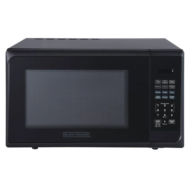 2026 NEW 1.1 cu ft 1000W Microwave Oven - Stainless Steel Black: Countertop, Child Lock, 6 One-Touch Settings