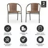 2026 NEW Emma + Oliver Indoor/Outdoor Stacking Rattan Restaurant Patio Chairs, Set of 2, Gray