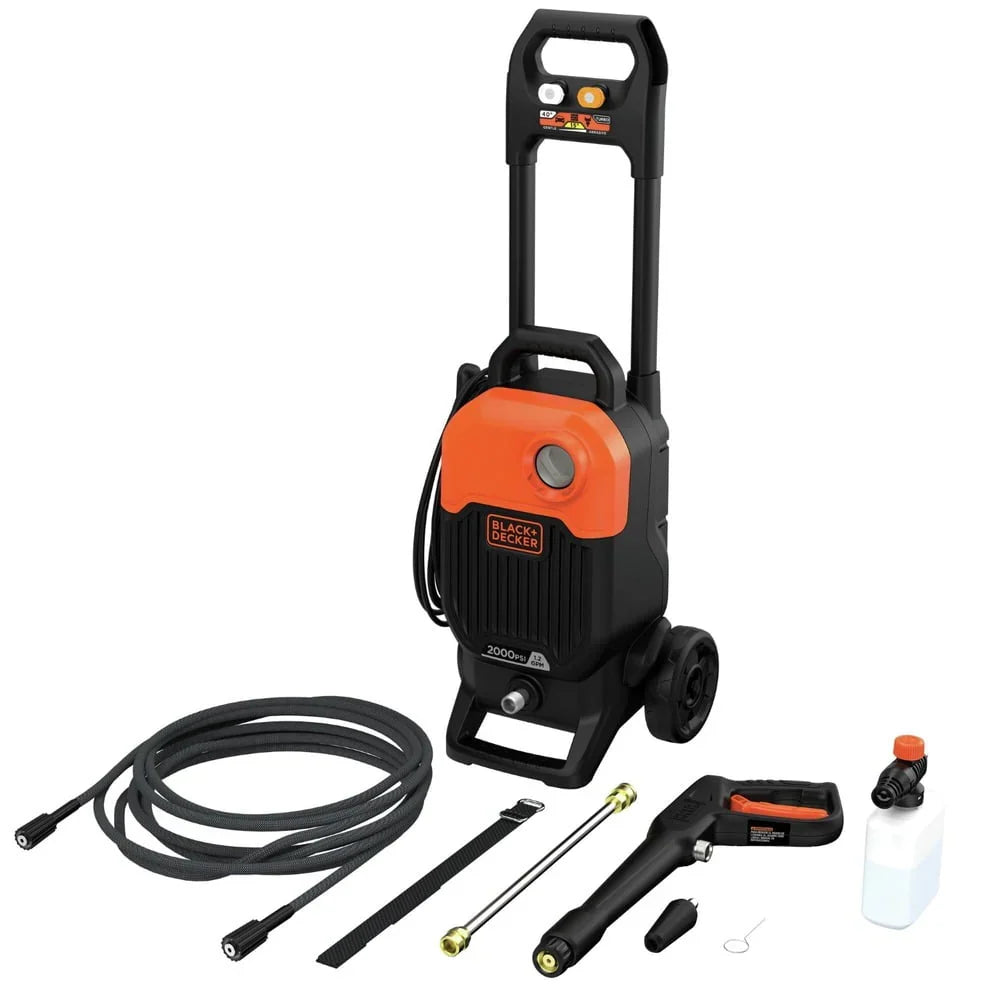 2026 NEW Black & Decker BEPW2000 2000 max PSI 1.2 GPM Corded Cold Water Pressure Washer