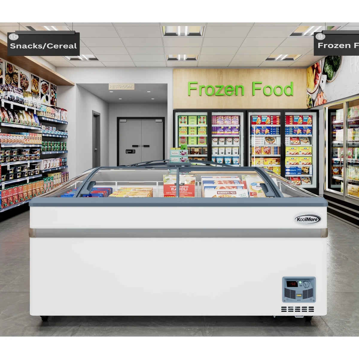 2026 NEW 65 Inch Manual Defrost Island Chest Freezer 16 cu. ft. Capacity in White
