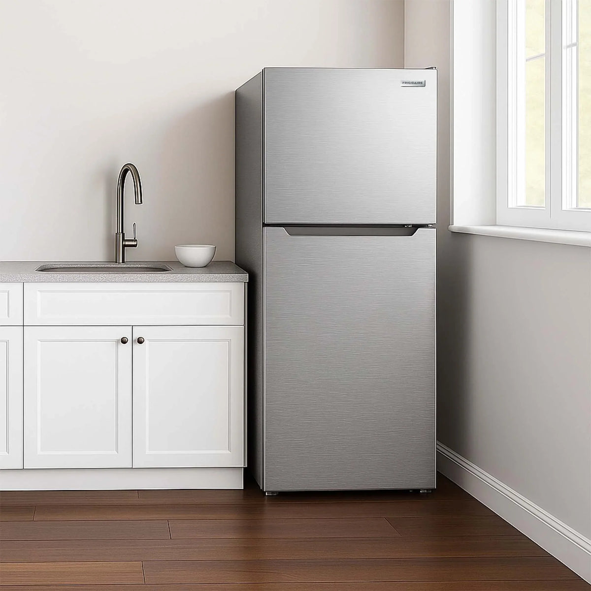 2026 NEW Frigidaire 10 Cu. Ft. Top Mount Refrigerator, Frost Free, Platinum, EFR1033-SS-6Com