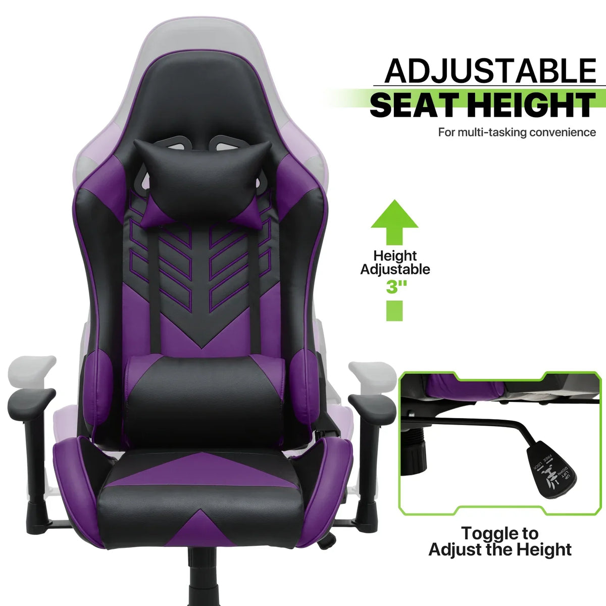 2026 NEW Magshion Ergonomic Gaming Chair, Comfortable Gaming Chair, Computer Chair Leather Desk Chair Adjustable Swivel Gaming Office Chair, Blue