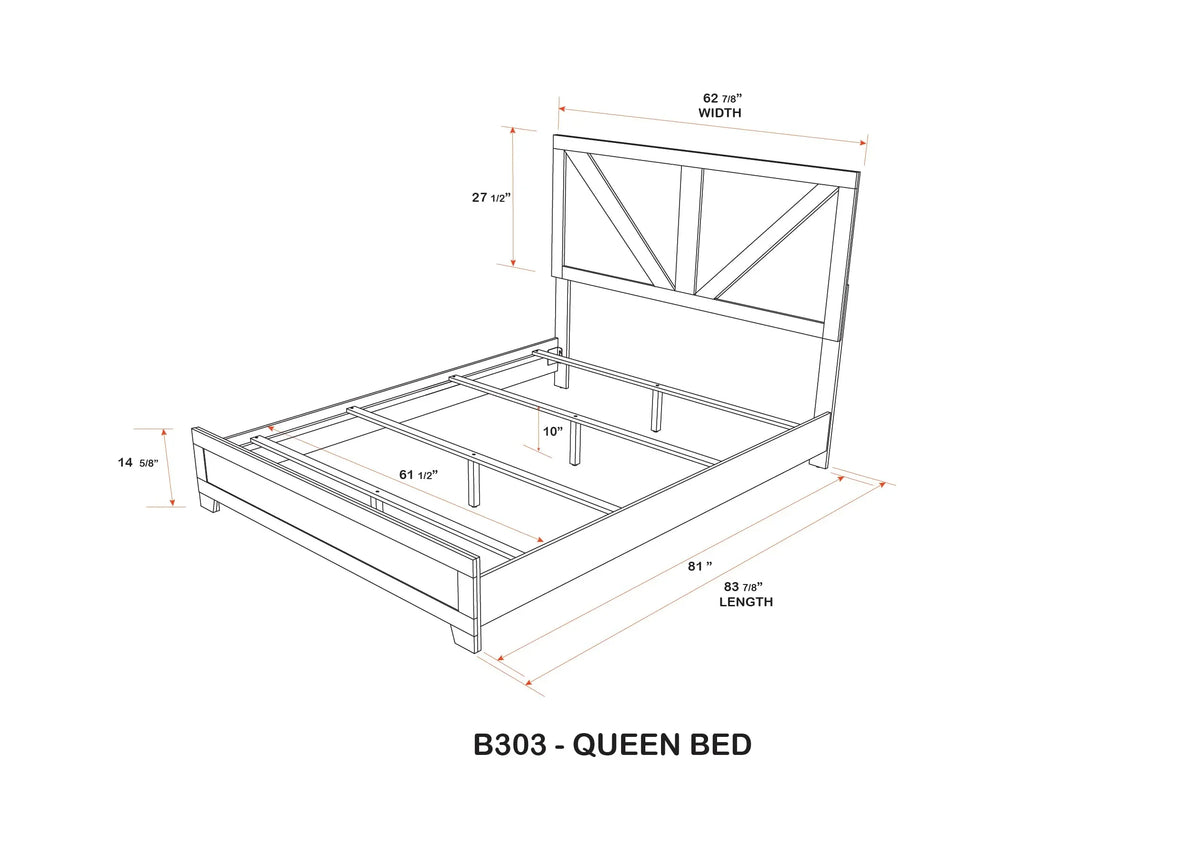 2026 NEW Kings Brand Furniture Biloxi Farmhouse Classic 5-Piece Bedroom Set - Bed Frame with Headboard, Dresser, Mirror and 2 Nightstands (King)