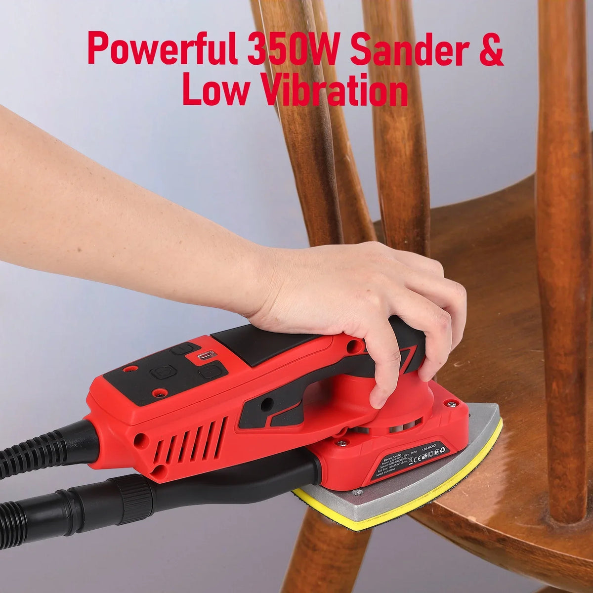 2026 NEW M optimized Electric Detail Sander with 12 Sanding Paper, 350W Brushless Motor Mouse Sander, Powerful & Low Vibration, 10000 RPM, for Wood Working