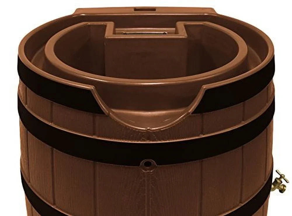 2026 NEW Good Ideas Rain Wizard 65 Gallon Rain Barrel with Darkened Ribs - Terra Cotta