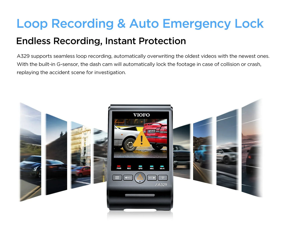 2026 NEW VIOFO A329 2CH First 4K 60FPS Front and 2K Rear Wi-Fi 6 Dash Cam HDR with Sony STARVIS 2 Sensors Support SSD Storage
