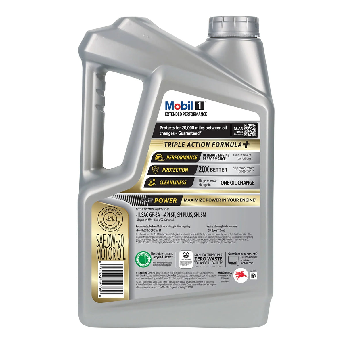 2026 NEW Mobil 1 Extended Performance Full Synthetic Motor Oil 0W-20, 5 Quart (Pack of 3)