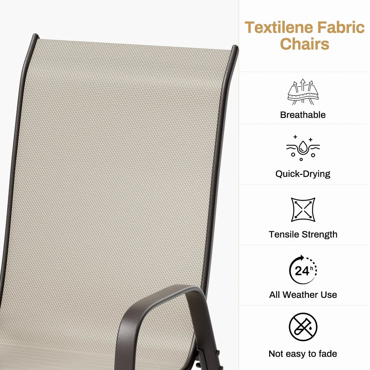 2026 NEW Pirecart 5-Piece Outdoor Patio Dining Table Set with 4 Stackable Textilene Chairs for for Patio, Lawn, Garden, Gray