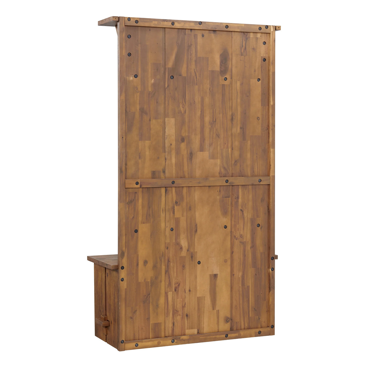 2026 NEW Alaterre Furniture Castleton 70 in. Hall Tree with Bench, Shelves & Coat Hooks -C Solid Mango Wood Entryway Organizer in Driftwood Finish