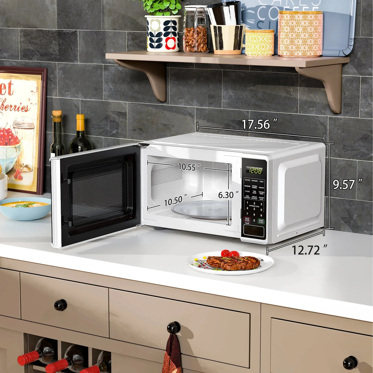 2026 NEW Mainstays 0.7 cu. ft. Countertop Microwave Oven, 700 Watts, White, New