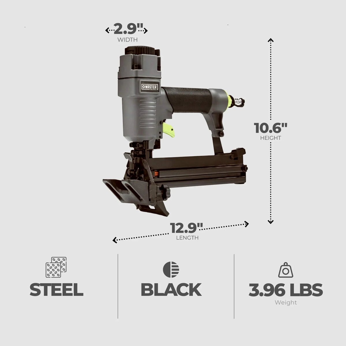 2026 NEW Master Mechanic 4-in-1 Mini Pneumatic Flooring Nailer/Stapler, Gray