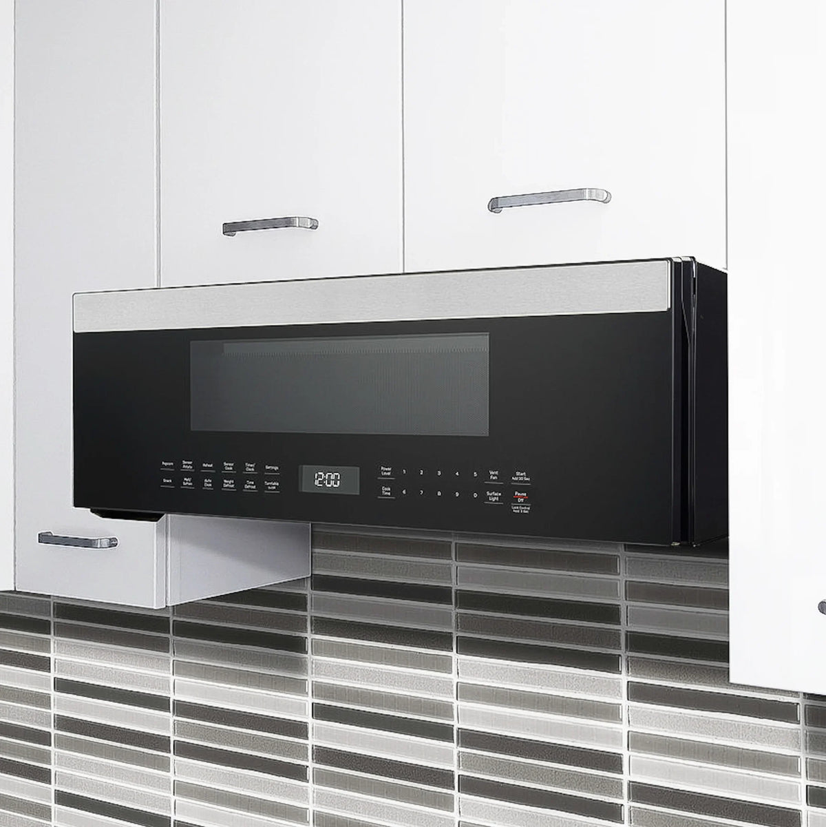 2026 NEW GE Profile 1.2 cu. ft. Low Profile Over-the-Range Microwave in Stainless Steel with Sensor Cooking, 1000W, 400 CFM Venting, LED Light