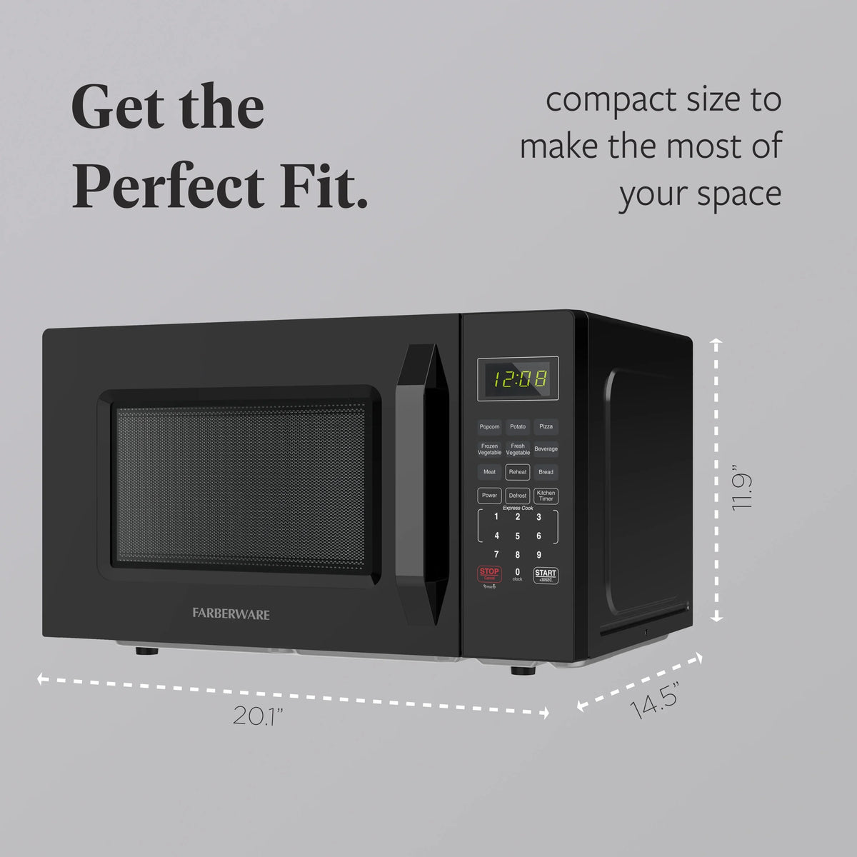 2026 NEW Farberware 1.1 Cu. Ft. 1000-Watt Compact Microwave Oven, Black