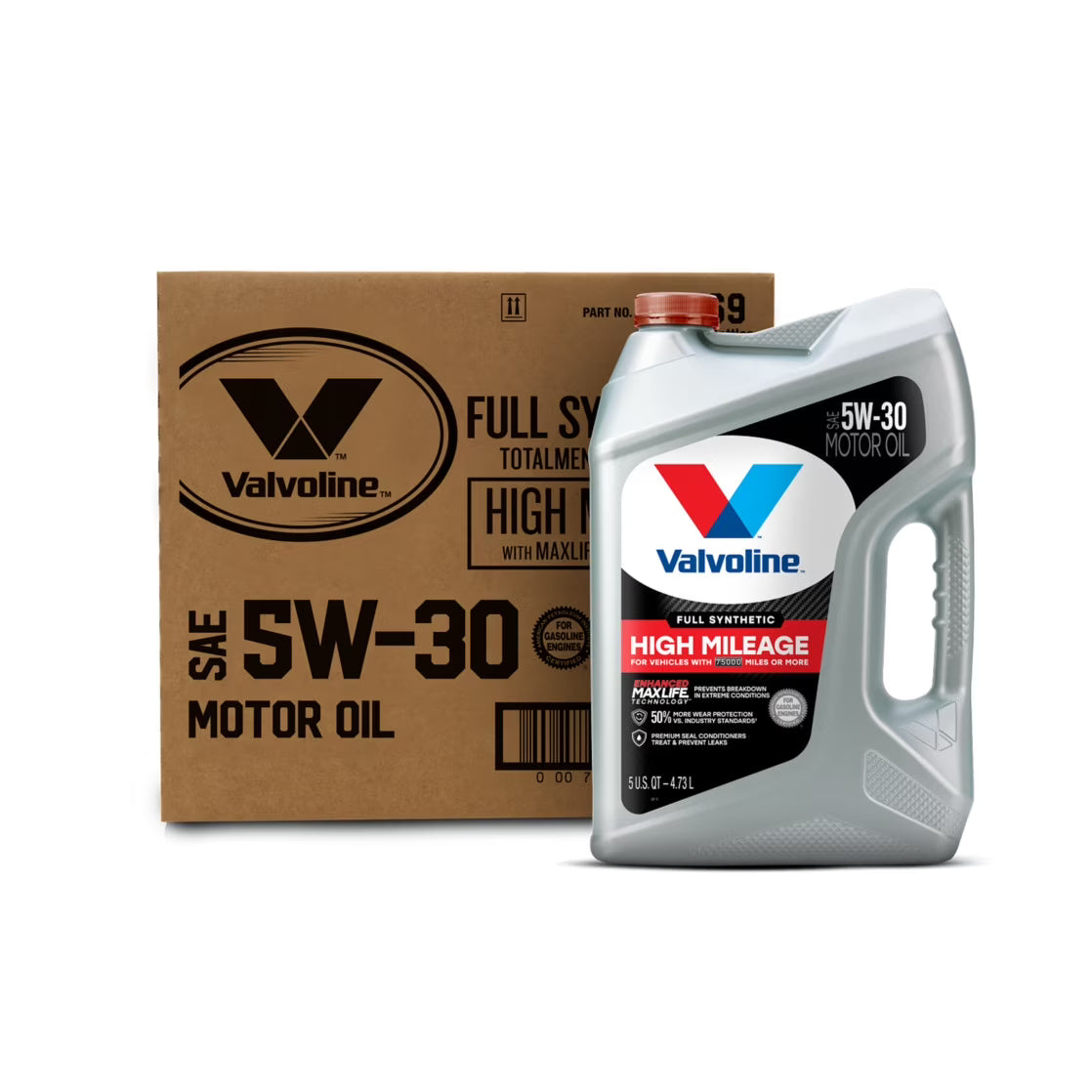 2026 NEW Valvoline Full Synthetic High Mileage MaxLife 5W-30 Motor Oil 5 QT, Case of 3