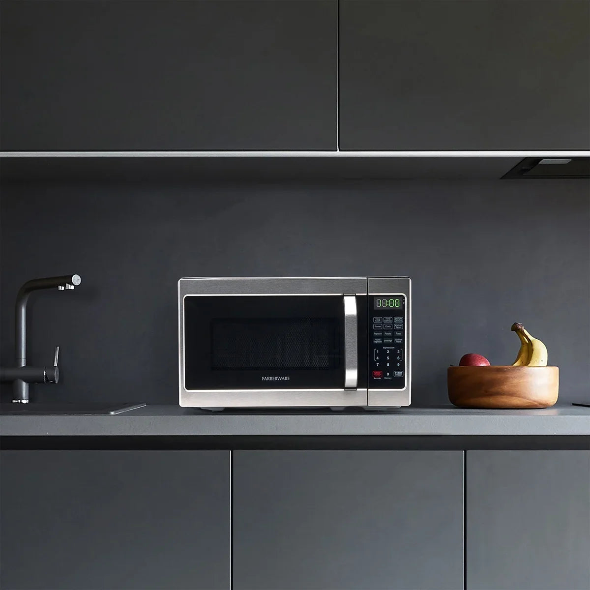 2026 NEW Farberware 1.1 Cu. Ft. 1000-Watt Compact Microwave Oven, Black