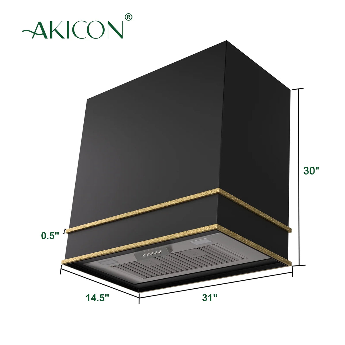 2026 NEW Akicon Range Hood 30 Inch, 600 CFM Ducted Vent Hood, Stainless Steel Box Kitchen Hood with 2 LED Lights, Removable Baffle Filters
