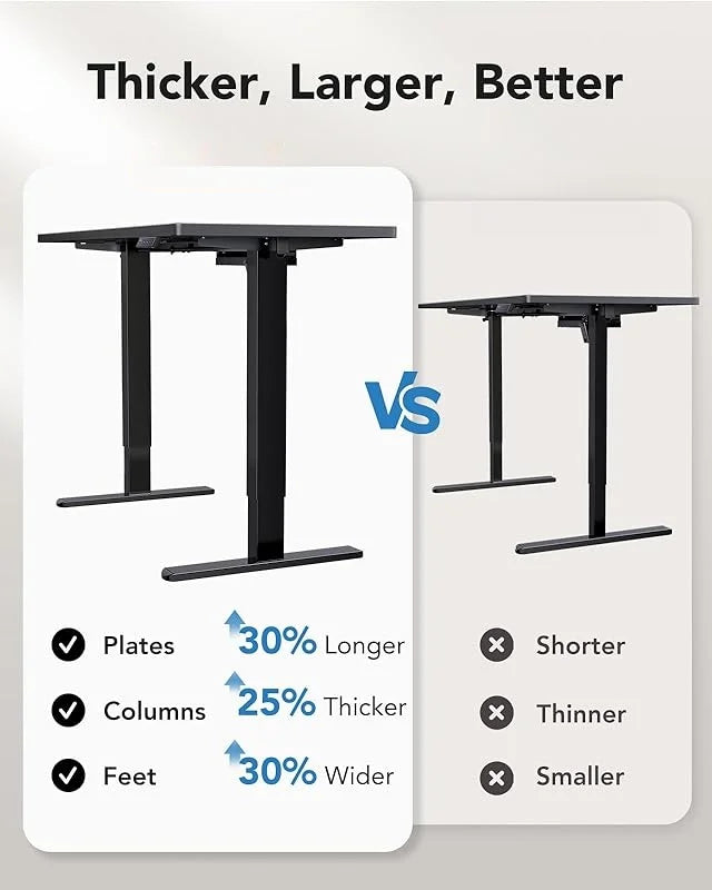 2026 NEW UANUO 48 x 24 inch Electric Standing Desk, Height Adjustable Table with Headphone Hooks & Cable Manager, Sit to Stand up Desk for Home Office, Vintage Brown